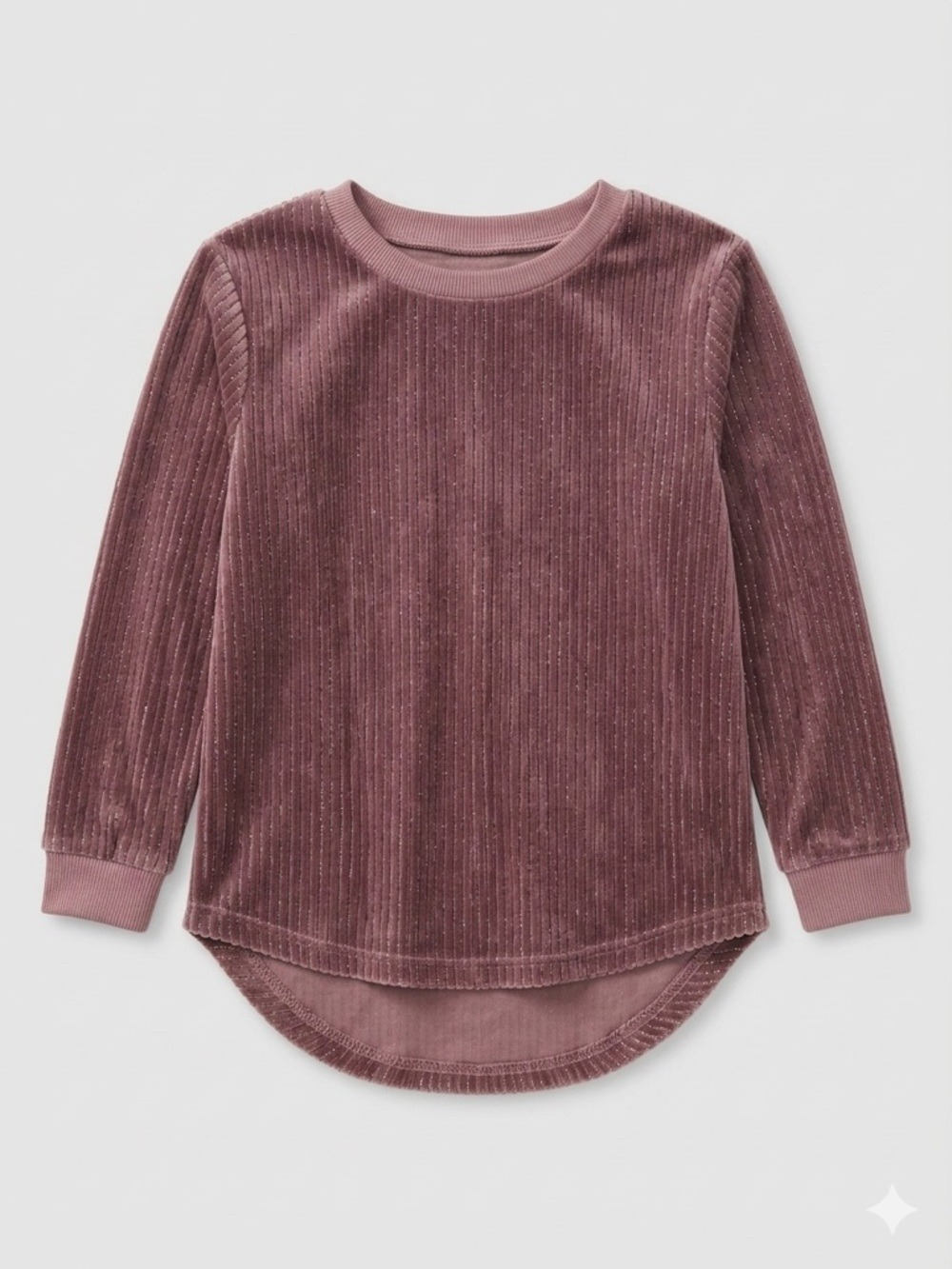Appaman Dusty lavender Ribbed Velvet Long Sleeve sweater
